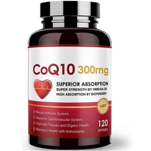 ZEBORA CoQ10 300mg Softgels – High-Absorption Coenzyme Q10 for Heart Energy, Cellular Power & Antioxidant Support (120 Softgels)