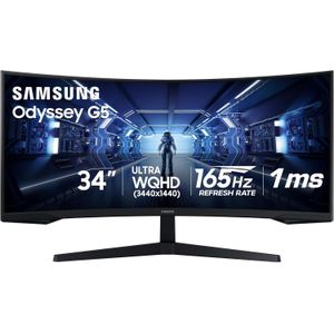Samsung 34' Odyssey G5 Ultra-wide Curved Gaming Monitor With 1000r 165hz, 1ms, Freesync -ls34g55twwmxue