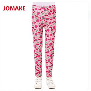 JOMAKE Long trousers for children aged 2-9, red strawberry pattern, tight-fitting leggings