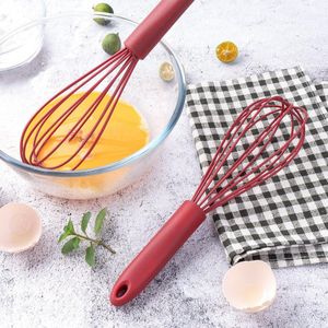 1pc Color Random Silicone Wood Handle Egg Beater For Baking, Kitchen Egg &  Milk Handheld Mixer