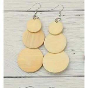 Round Wooden Bohemian Earrings