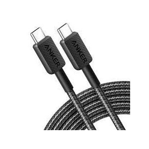 Anker 322 USB-C to USB-C Cable (3ft Braided), Compact fast charging and connectivity for iPhone, Galaxy, Pixel, iPad, and accesories - Black
