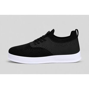Men’s Breathable Casual Lace-Up Sneakers – Black 