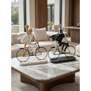 Bicycle Couple Center Table Decorative Figurine'