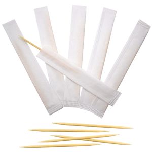 50x 1Plastic Container Individually Paper Wrapped Toothpick