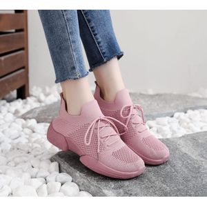 Women’s Sport Breathable Walking Mesh Female Sneakers-Pink