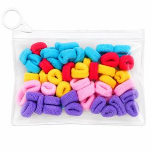 Generation Guard 60-Piece Mini Velvet Hair Tie Set with Transparent Zipper Storage Pouch – Assorted Colors