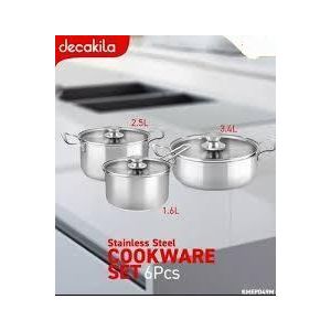 DECAKILA 6 piece high quality stainless steel pot 