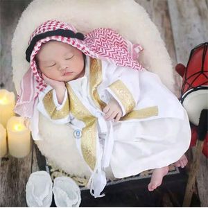Al Haramain MUSLIM GIFT- 2 IN 1 Muslim Baby boy girl Scarf Turban and Aga Sheriff Set - Naming ceremony Headwear