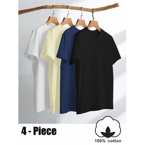 4 UNISEX PLAIN ROUND NECK POLO T-SHIRT CASUAL WEAR TEES