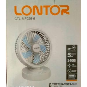 Lontor 6" rechargeable mini fan 