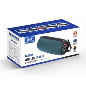 Hf F96 wireless Bluetooth Speaker high-quality sound, portable design with a carry strap, and colorful LED lights. music with good hi-fi sound quality