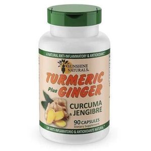 Sunshine Naturals Turmeric Curcumin + Ginger, Anti Inflammatory Pills - 90Capsules