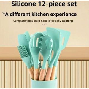 12PCS Silicon Non-Stick Cooking Spoon 