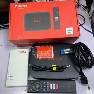 Airtel Flat Android Smart Tv Box Plus  power bank  Plus Unlimited Browsing For A Month