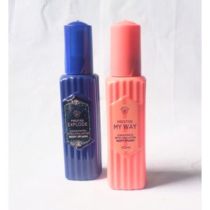 Perfume Gift Set Combo of 2 in 1 of Prestige Explode Blue and My Way Pink Body Splash Spray 100ml (Unisex), NAFDAC Number: Blue: A2-6623, Pink: A2-6619