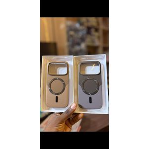 Pouch Premium leather metal bumper phone cover iPhone 17 pro max