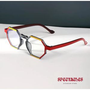 Women's Contrast Color Oval Modern Retro glasses 