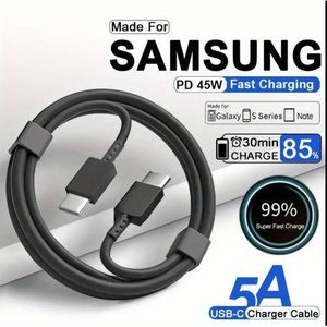 Samsung 45W Dual USB C Super Charging Cable, Compatible with Samsung, iPhone, Redmi, Oppo, Infinix, Tecno, All Type C Enabled Device. Fast Charging