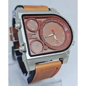 Brown Leather Wristwatch for Men