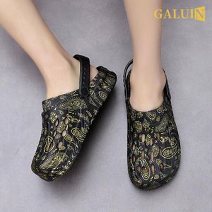 GALUIN Men's summer outdoor sports trendy thick-soled non-slip beach shoes-Black