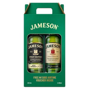 Jameson Jameson Irish 700ml + Jameson Stout 700ml Combo Pack + ₦15,000 Airtime Voucher