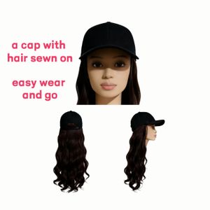 Coolfamilyl cap wig a cap with hair sewn on