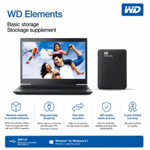 WD Elements Portable External Hard Drive – USB 3.0 High-Speed Data Storage