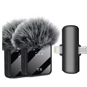 Double 11  DOUBLE NOISE CANCELLING WIRELESS LAVALIER MICROPHONE FOR IPHONE AND TYPE C