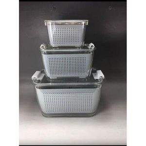 3 PIECE GLASS FOOD STORAGE