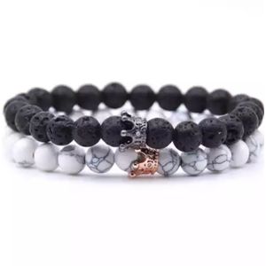 Two Set Lava And Matt's Bead Bracelet