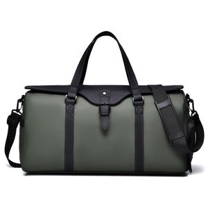 Men Women Green Duffle Bag Travelling Weekender Overnight Gym Sports with Separate Shoe Pocket, WATERPROOF Olive Handbag Luggage Shoulder Strap & Top Handles for Short Trips, Business, Training, College