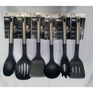 Quality Silicon Non-Stick Cooking Spoon Set- Black