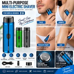 Portable Mini Electric Shaver USB Rechargeable Cordless Razor for Men