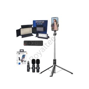 Led 600 Pro, Light, Remote Control, P320 Selfie Stick and K9 Lapel Mic