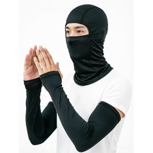 2-in-1 Cycling Balaclava Mask and Cooling Arm Sleeves Set,Motorcycle face mask and Cooling Arm Sleeves Set