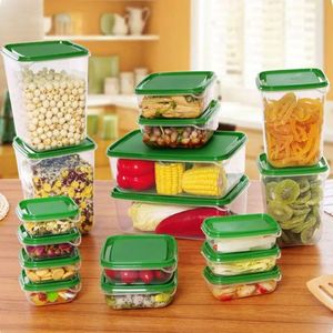 17 pieces airtight stackable food containers plastic organizer food boxes with lid for kitchen storage 
