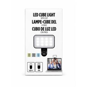 Portable Rechargeable Clip-On LED Cube Light - Perfect Selfie & Live Streaming
