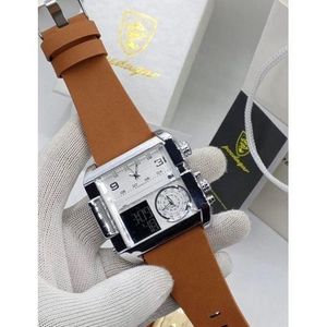 POEDAGAR Luxury Brown Men’s Digital/Analogue Watch - Waterproof, Luminious With Calendar & Chronograph Functions