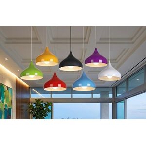 Modern Nordic Teardrop Pendant Light - Colorful Teardrop Aluminum Ceiling Pendant Light Fixture for Kitchen Island, Dining Room, & Cafe