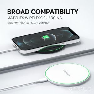 10W Fast Wireless Charger Pad - Universal Qi-Certified Charging Station Compatible With iPhone 14/13/12/11 Pro Max, Samsung Galaxy S23/S22/S21, Tecno & Infinix - White