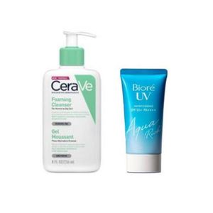 Cerave  Foaming Cleanser for Normal To Oily Skin -236ML +  FREE UV Aqua Rich Watery Sunscreen SPF 50