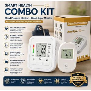 Digital Arm Blood Pressure & Blood Sugar Testing Machines In One Package