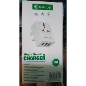 SHPLUS 3 USB PORT 9A Smart Fast Charger With Plug Adaptor
