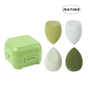 MATIHO 4-Piece Makeup Sponge Set, Multi-Color Beauty Blender for Flawless Liquid Foundation - Soft, Skin-Friendly, Dry & Wet Use