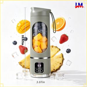 LM Mini Mixer Hand blenders，USB Rechargeable，Portable Blender  Portable Blender 450ml-Green