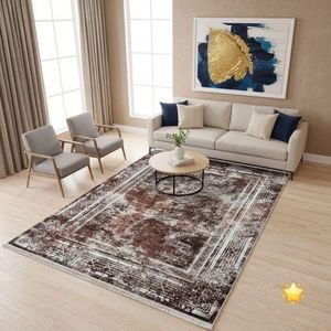 Dynamic Abstract Geometric Area Rug - Grey, Black & White (5x7 Feet)