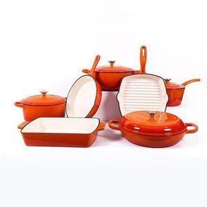 Enamel 7-Piece Kitchen Dutch Oven Cast Iron Cookware 