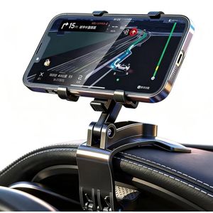 Rotating Universal Car Phone Holder Mount Stand for Dashboard Vent Mirror Sun Visor Fits 3-7 Inch Phones Black，Free multi-function charging cable included.
