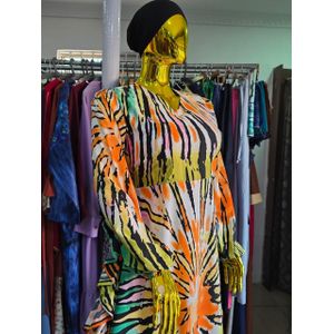 Tie-Dye side ruffle dress